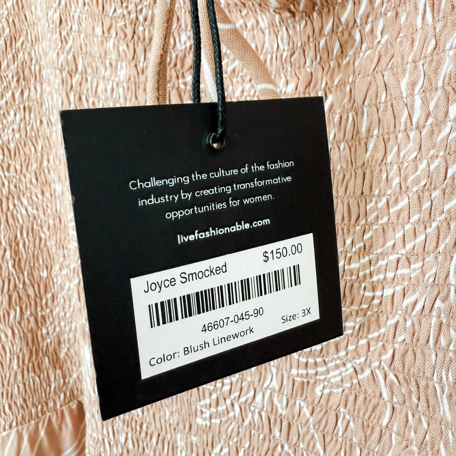 NWT ABLE Joyce Smocked Square Neck Midi Dress Size‎ 3X Boho Chic Cottagecore Pink - Image 5