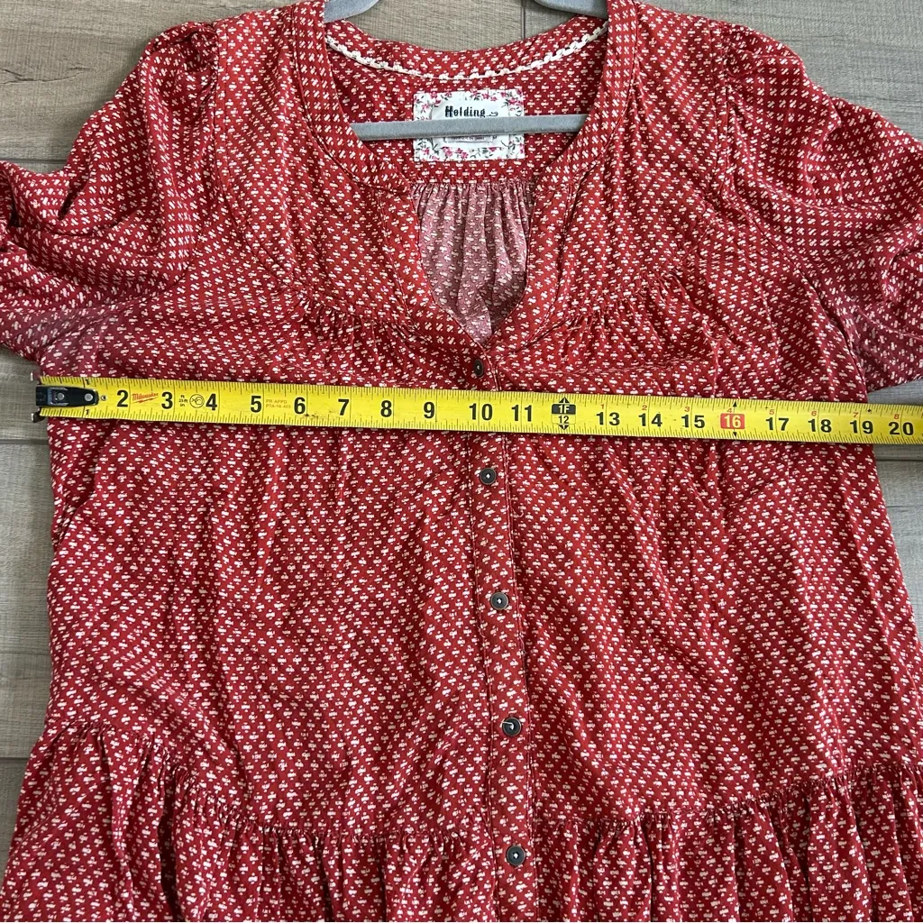 Anthropologie Holding Horses Burnt Orange 3/4 Sleeve Tunic Dress M - Image 7