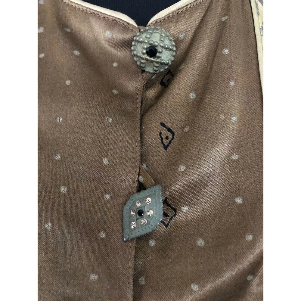 Platinum Dorothy Schoelen Size 6 S/M Lined Jacket Blazer Embellished Buttons Tan - Image 5