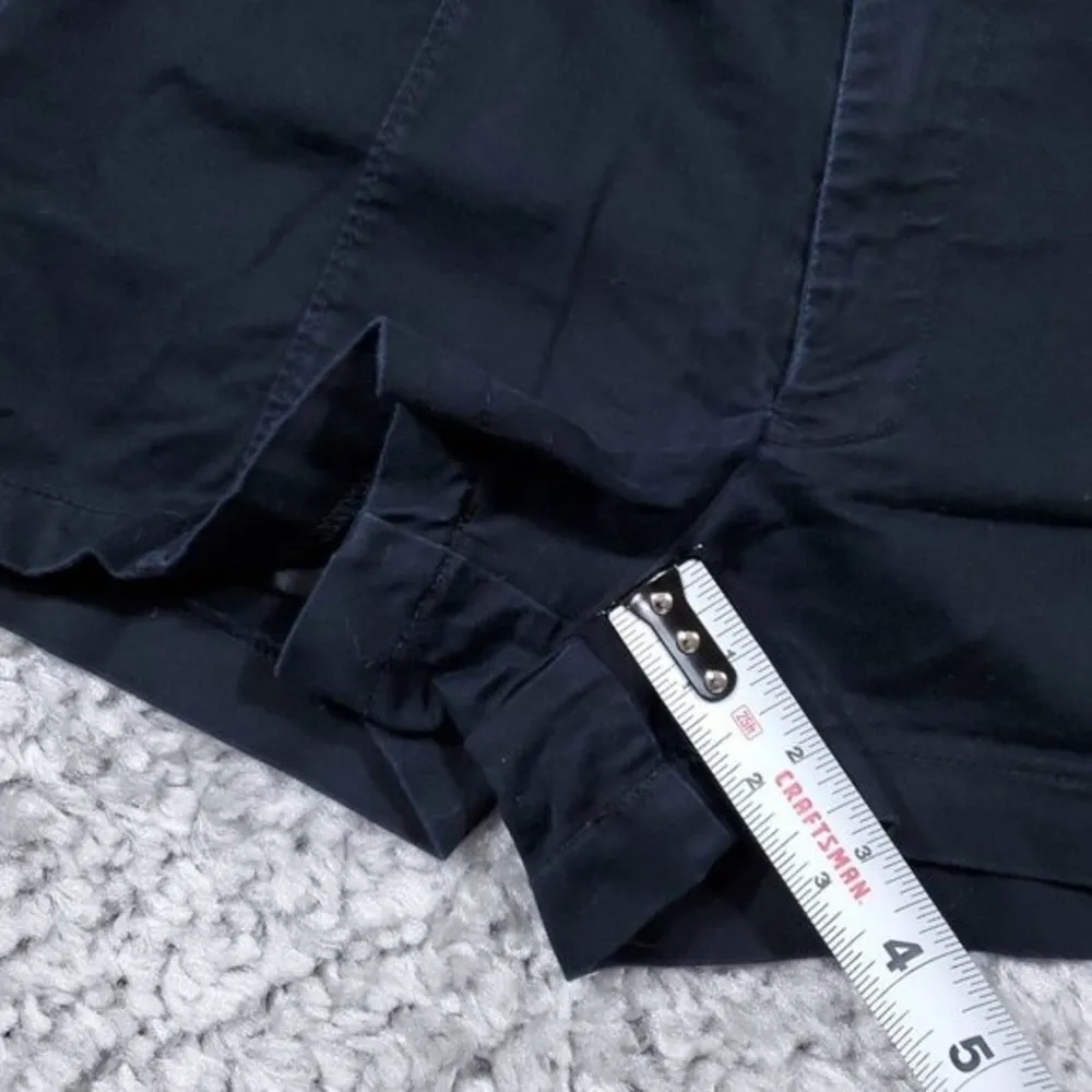 Abercrombie Blue Black Cotton Chino Shortie Shorts Size 26 Nautical Y2K - Image 10