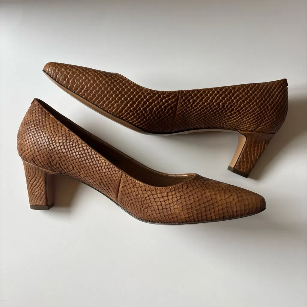 Vionic Women's Madison Mia Brown Snakeskin Embossed Heels Womens 9.5 NWOT - Image 5