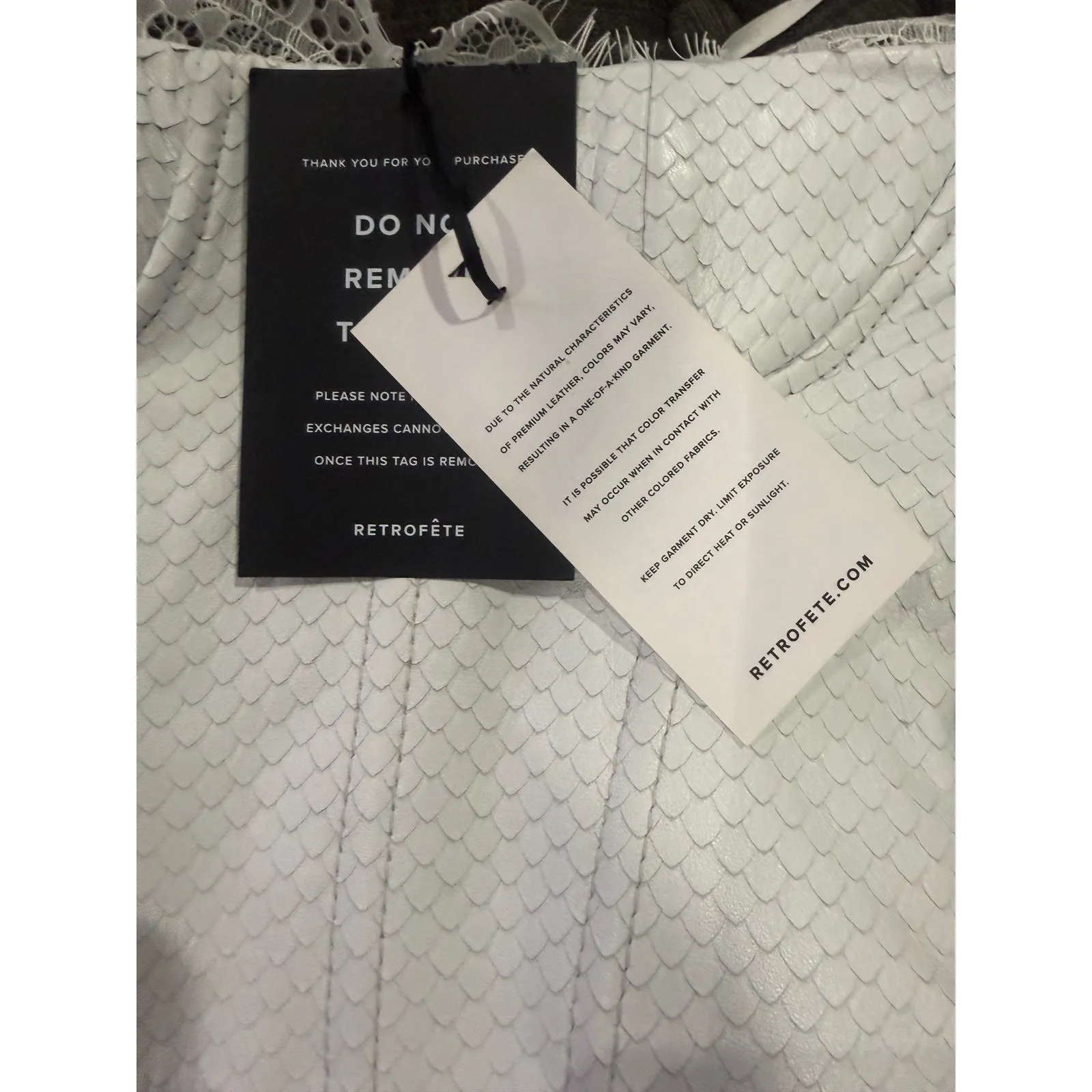 NWT Retrofete AMBERLY LEATHER Mini DRESS in Optic White Sz XS $698 - Image 7