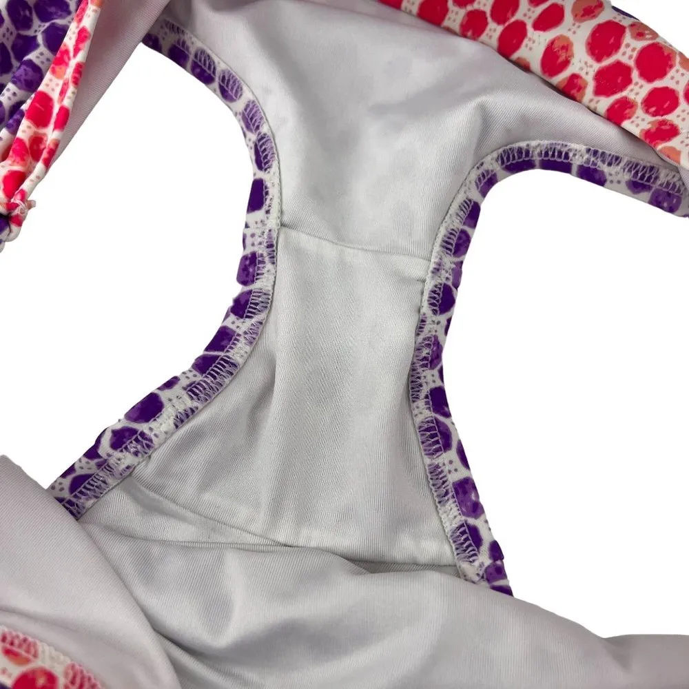 Victoria's Secret Bandeau Bikini Set Purple Pink Polka Dot Womens Medium - Image 7