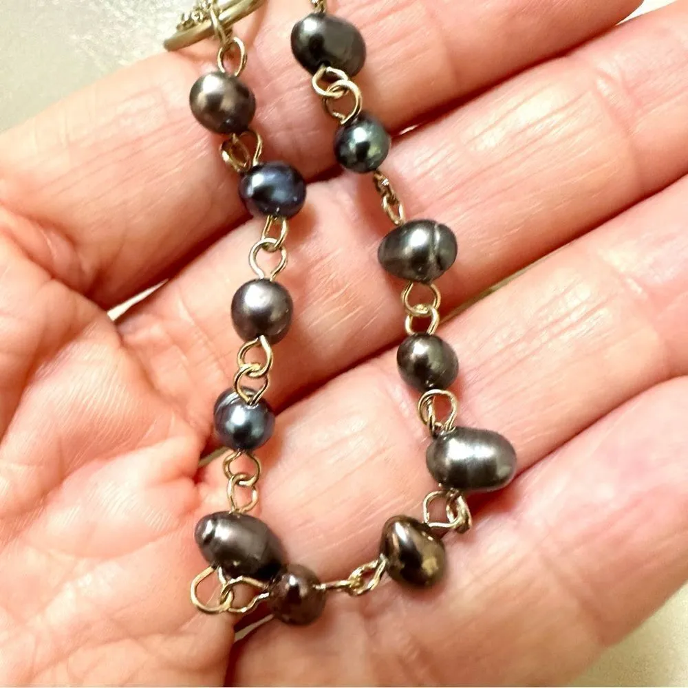 Gold tone freshwater Pearl necklace - Image 2