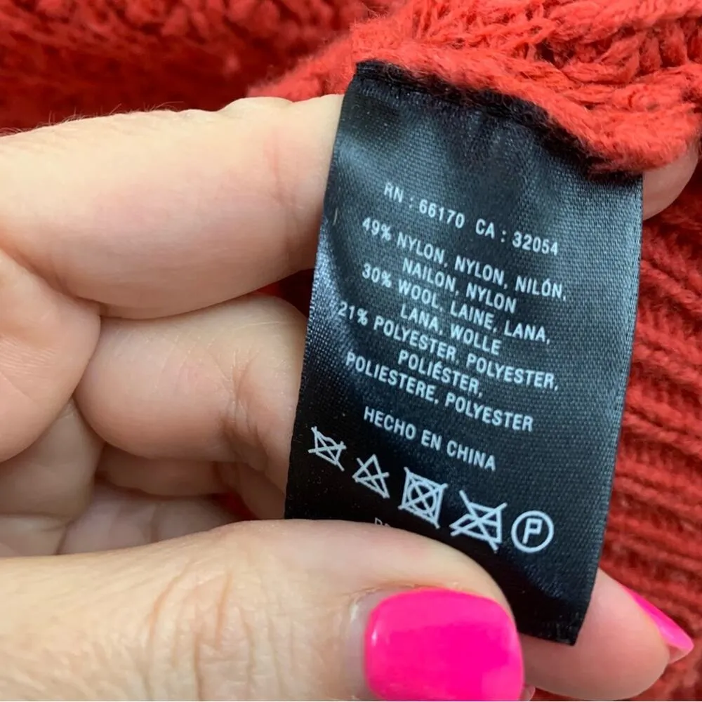 Anthropologie Sparrow Hamilton Cottage Wool Blend Crew Neck Red Orange Sweater - Image 4