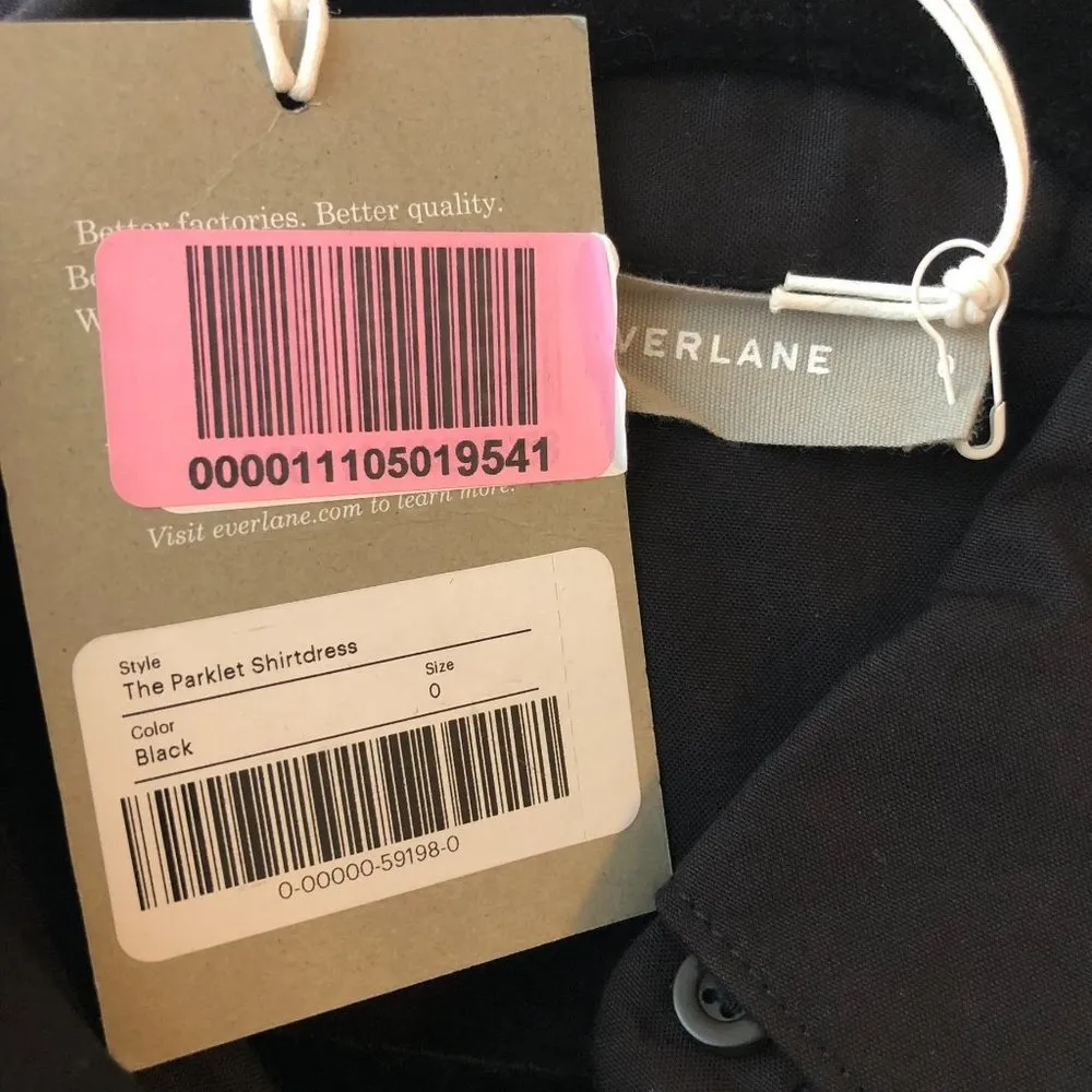 Everlane The Parklet Shirtdress Cotton Short Sleeve Collar Black Size 0 - Image 7