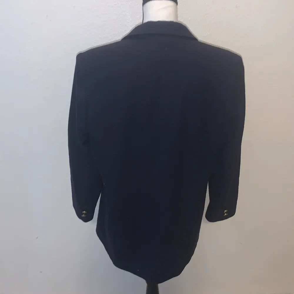 Pierre Dumas Dumas navy blue wool single button formal blazer - Image 8