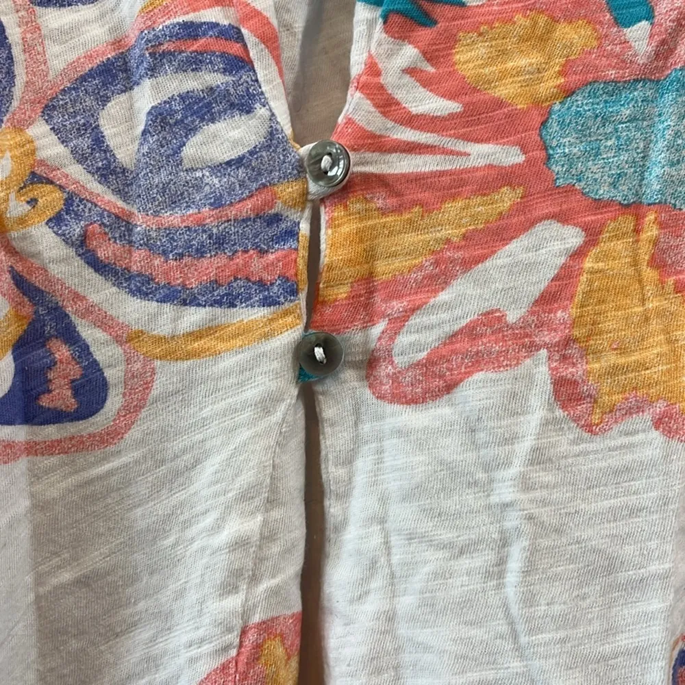 Fresh Produce Quarter Sleeve Pastel Floral Layered Top - Size Small - Image 6