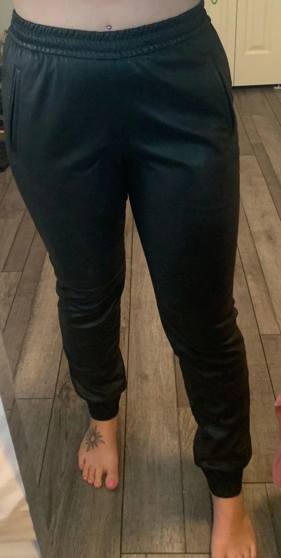 Faux Leather Joggers - Image 3