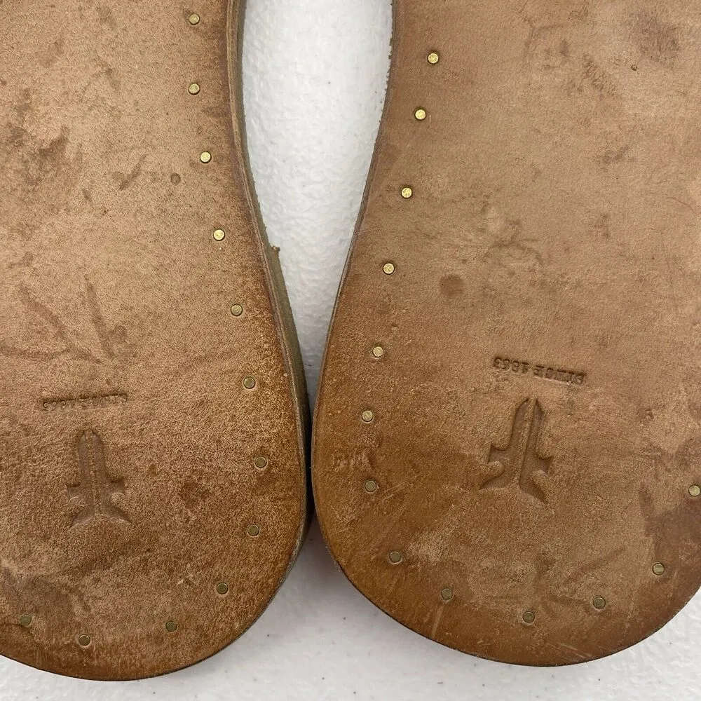 Frye Women's 7.5 Azalea Braided Slide Sandals Brown Leather Flats Open Toe - Image 11