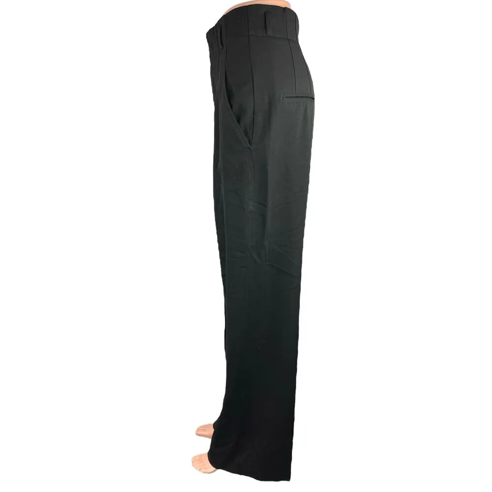 Zara Black High Rise Flat Front Straight Leg Ankle Trouser Dress Pants Size S - Image 2