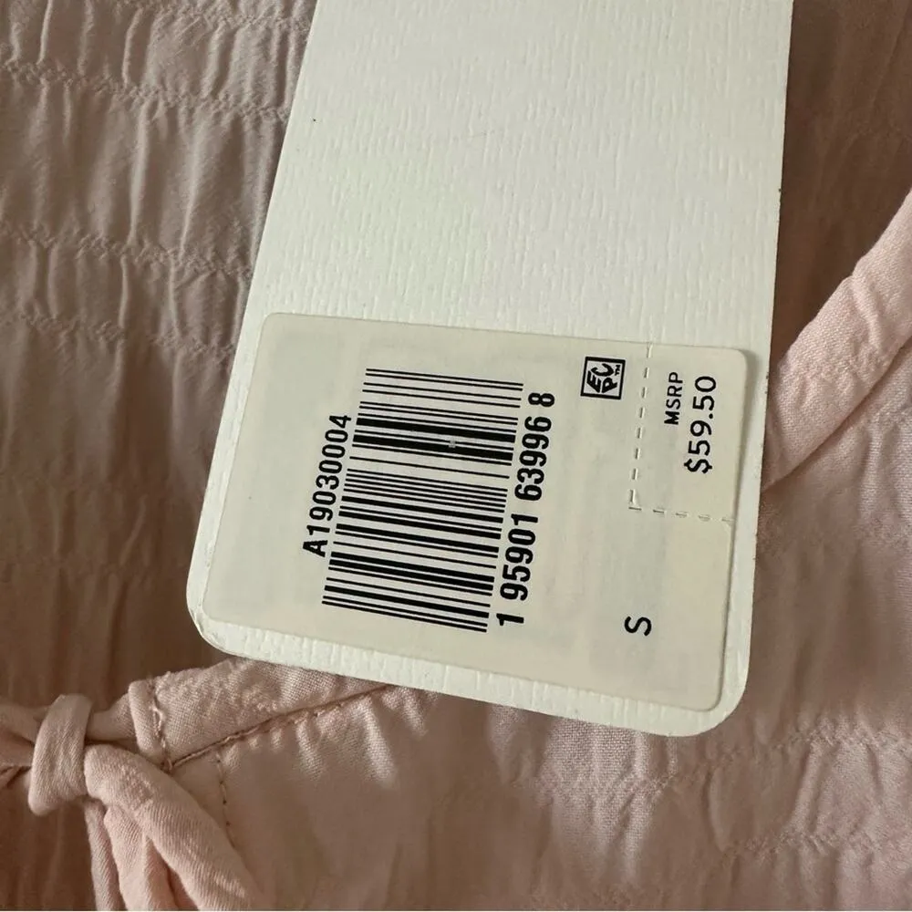 Levi’s Tie Up Long Sleeve Cardigan Blouse Light Pale Pink NEW - Image 5