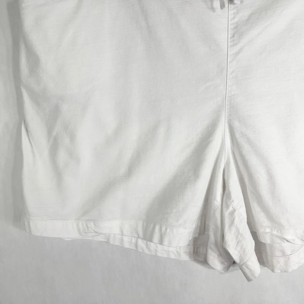 Lane Bryant Plus Size 26 28 Shorts White Elastic Waist Drawstring High Rise 1569 - Image 6