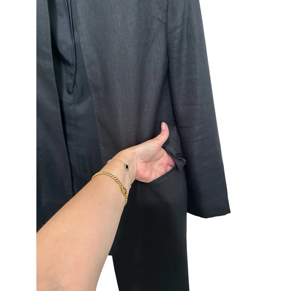 Lauren by Ralph Lauren Long Blazer Sz 8P Minimalist Color Black Jacket 100%linen - Image 4