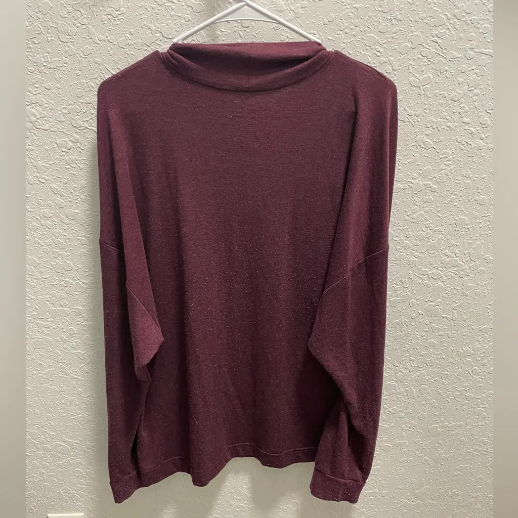 Burgundy Sweater Long Sleeve Shirt XL Purple - Image 2