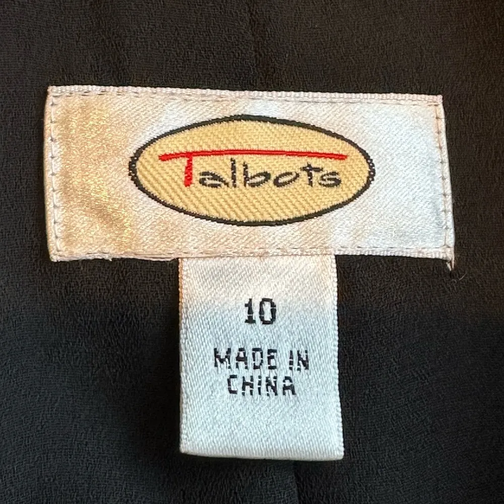 Talbots Vintage Black Crêpe-a- Georgette Floral Fancy Design Light Blaze… - Image 9