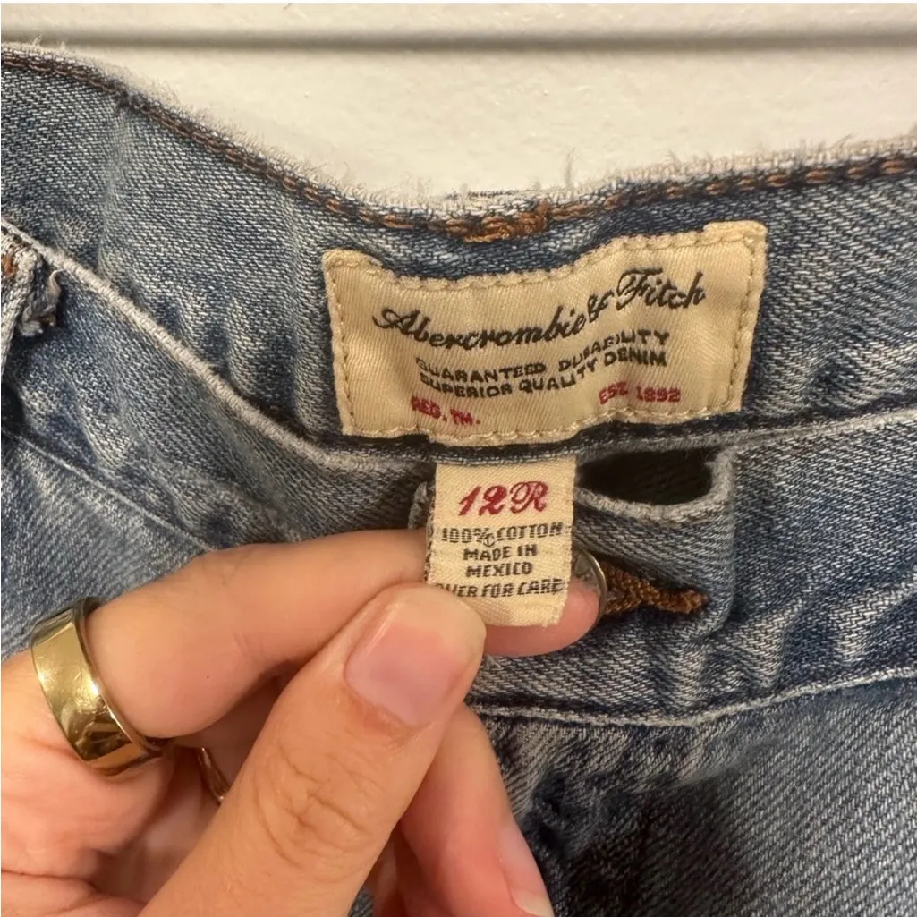 Abercrombie & Fitch Y2K vintage Light Blue Flare Jeans size 12R - Image 3