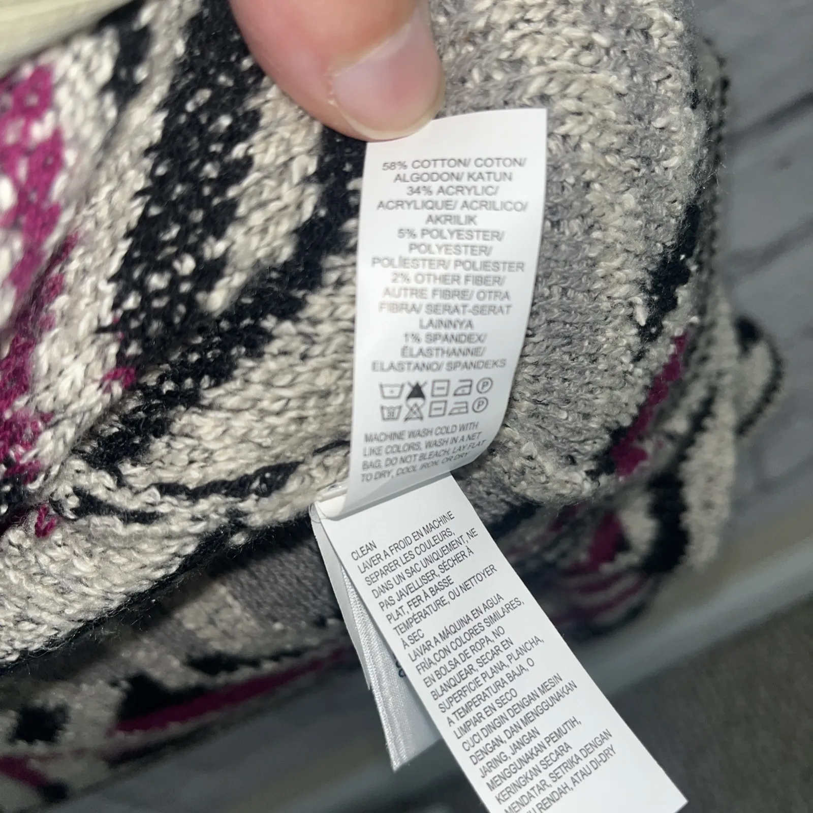 Lucky Brand Women's Intarsia Boho Southwestern Cozy Shawl  Cardigan Size Medium - Image 6