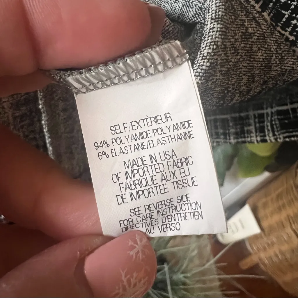 Theory Rijik B Configure Stretch Knit Sheath Dress Black‎ Crosshatch SIZE 8 - Image 4