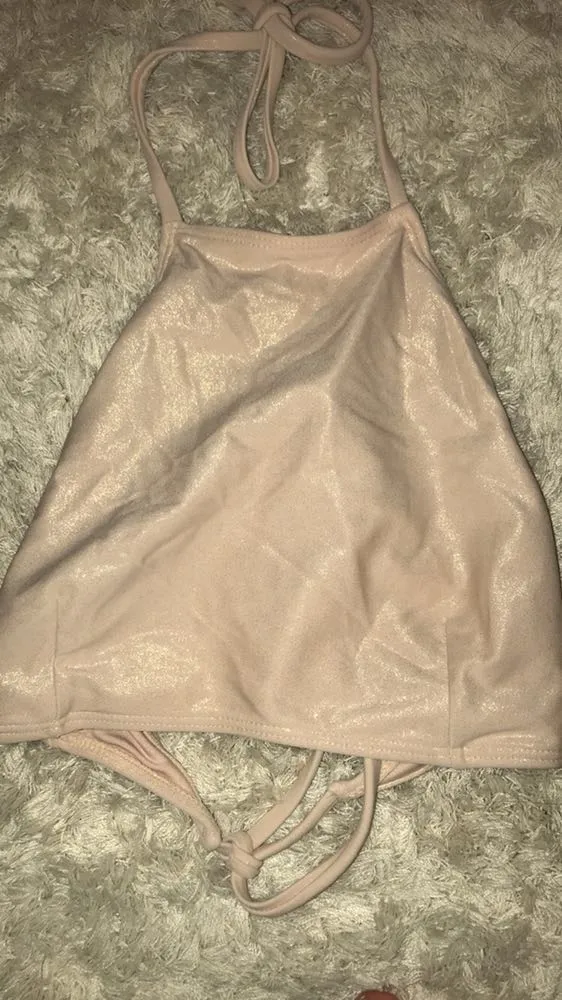 Shimmery Gold Bikini Top - Image 2