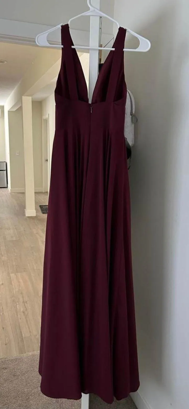 Burgundy long formal dress Size 0 - Image 4