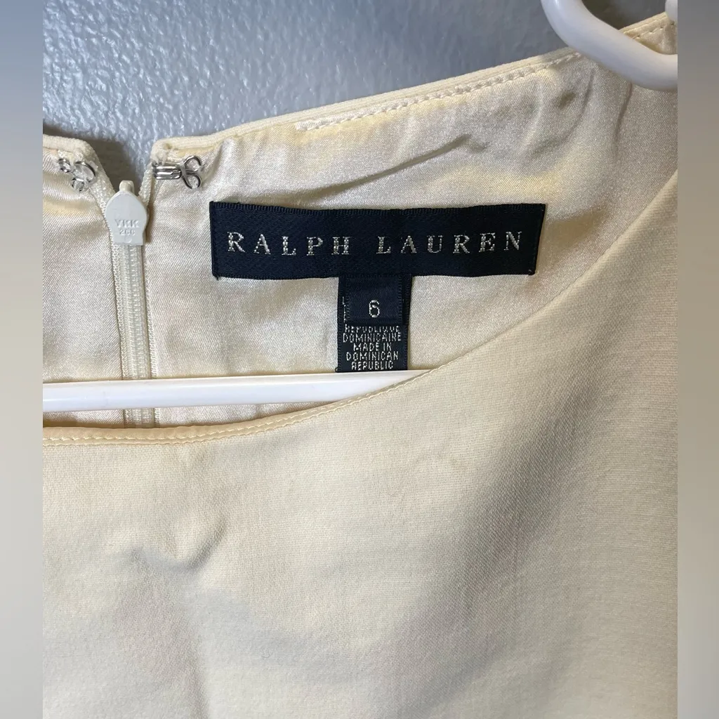 Ralph Lauren Women's Black Label Cream Sleeveless Wool Silk‎ Blend Dress Size 6 - Image 3