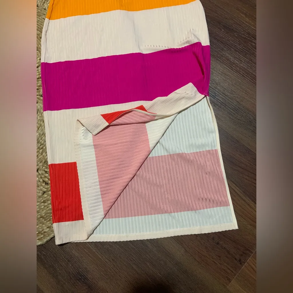 Ted Baker PLUMO Rib Jersey Vest Dress 255$ orange pink casual fall party classic - Image 3