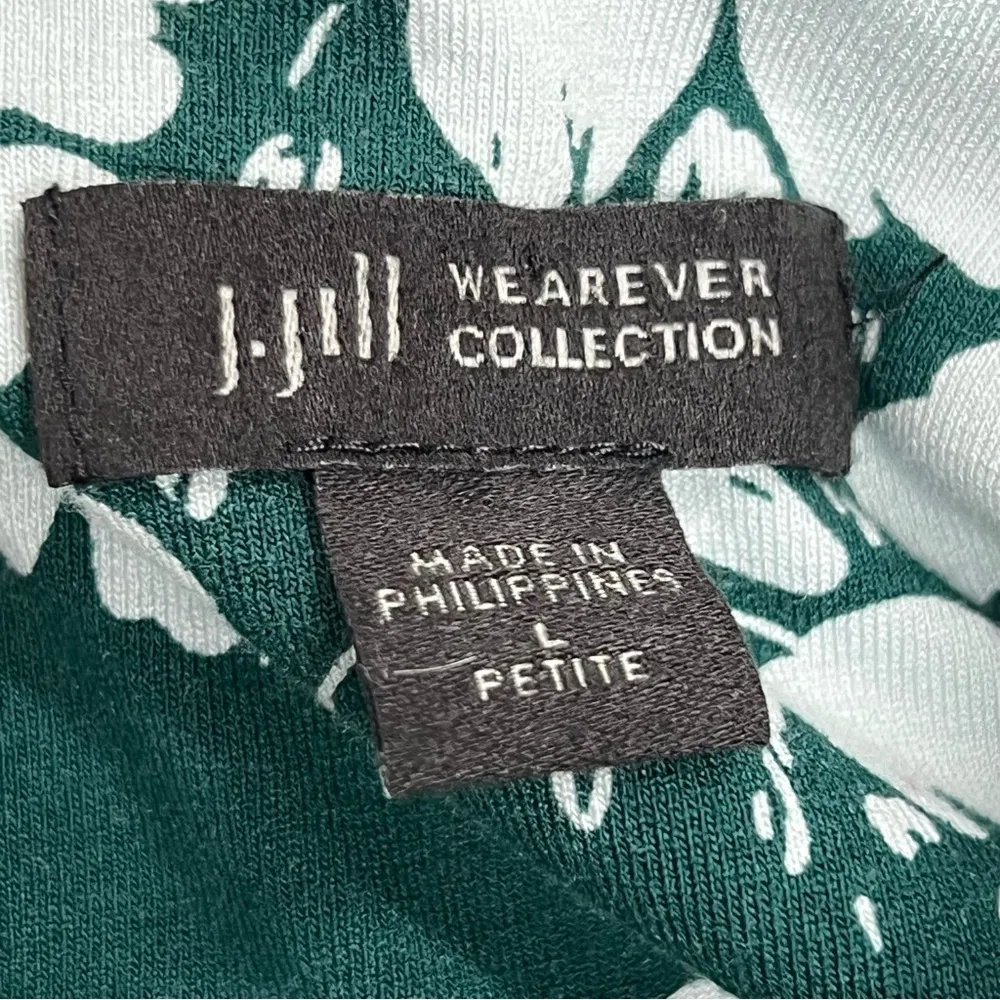 J.Jill Wearever Collection Floral Green T.Shirt Dress large Petite - Image 5