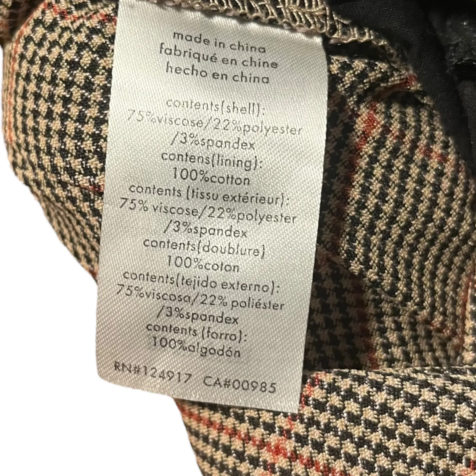 WEWOREWHAT Houndstooth Jumpsuit Women's M/M Long Sleeve Zip‎ Front Pockets - Image 10