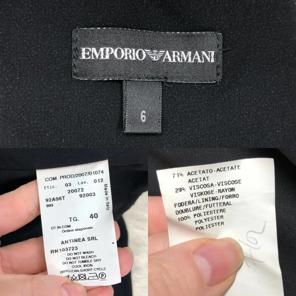 Emporio Armani Sweetheart Neckline Black Dress 6 - Image 12