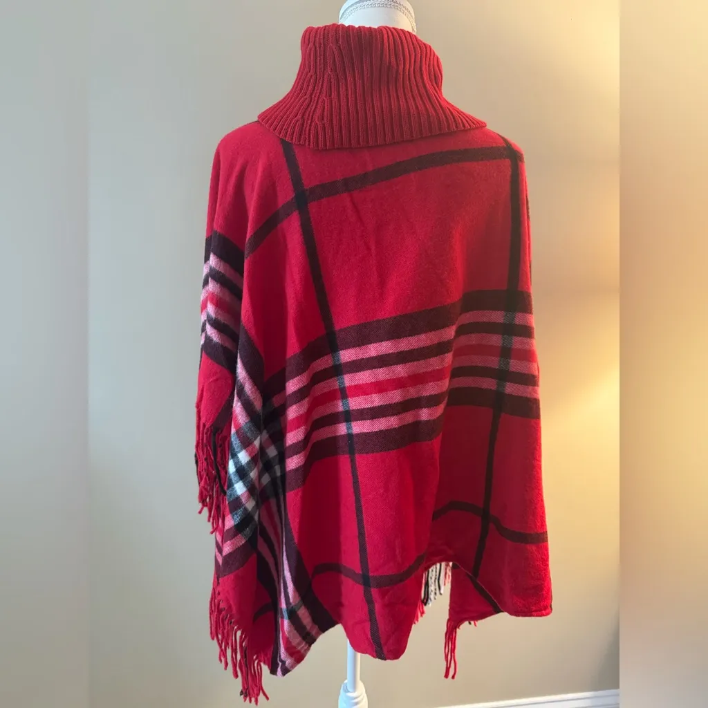 Talbots Tartan Plaid Turtleneck Poncho - Image 6