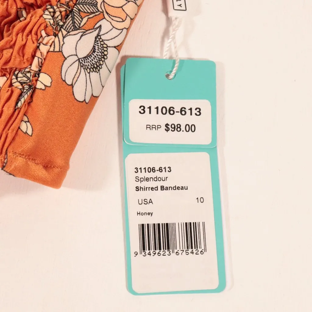 NWT Seafolly X Revolve Splendour Shirred Bandeau Bikini Top in Honey - Image 6