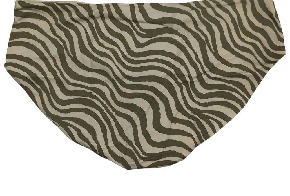 Andie The Hipster Bottom Bias Stripe Olive Animal Print Zebra Size M New - Image 5