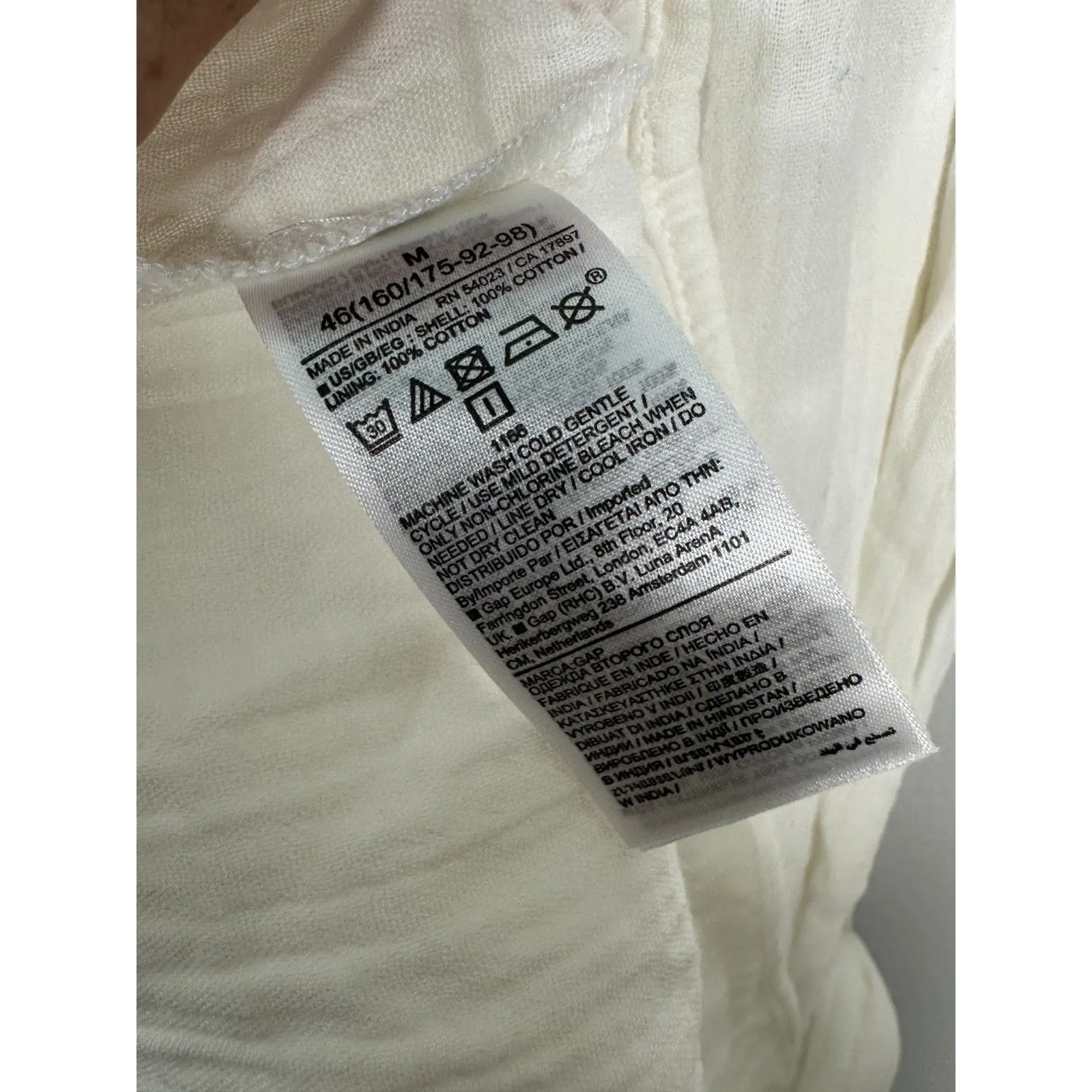 Gap Crinkle Gauze Flutter Sleeve Mini Shirt Dress Off White Medium NEW with Tags - Image 5