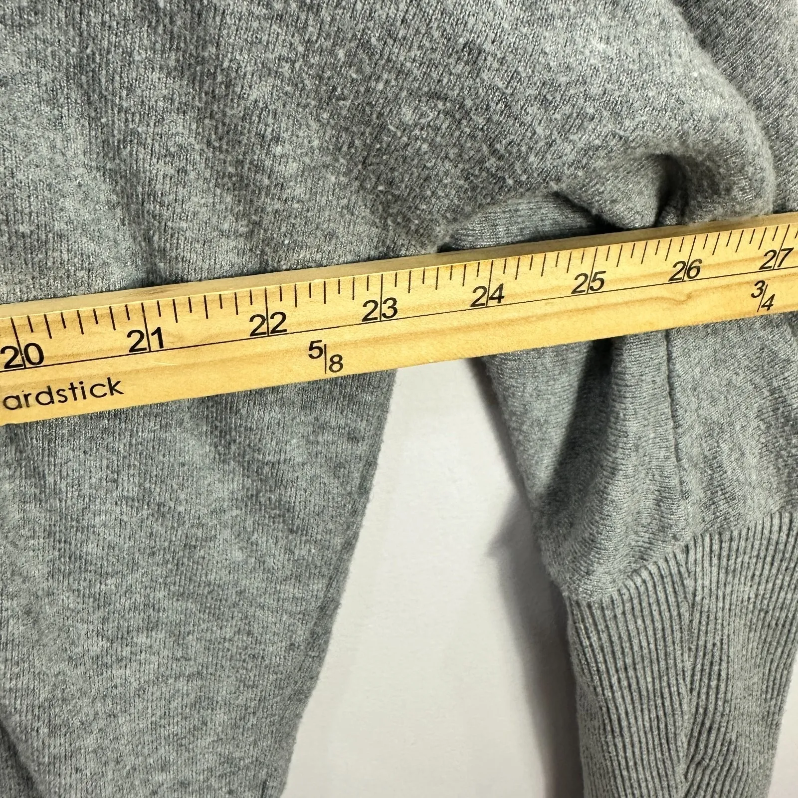 Betabrand Sweater L Gray V Neck Wrap Knit Stretch Minimalist Capsule Office Chic - Image 4