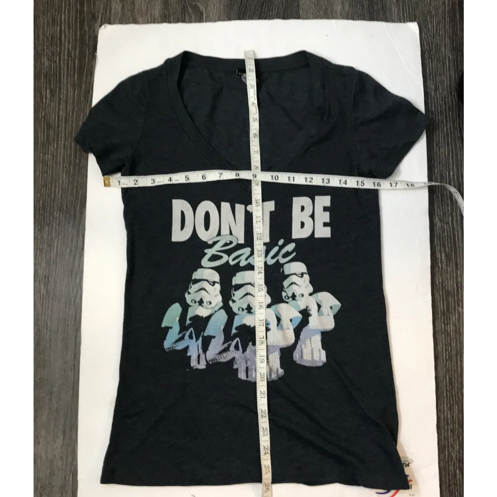 Star Wars Don’t Be Basic Graphic Short Sleeve T-Shirt S Movies Force Casual Cons - Image 6
