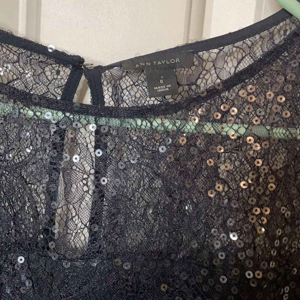 Ann Taylor navy sequin dress size 0 - Image 5