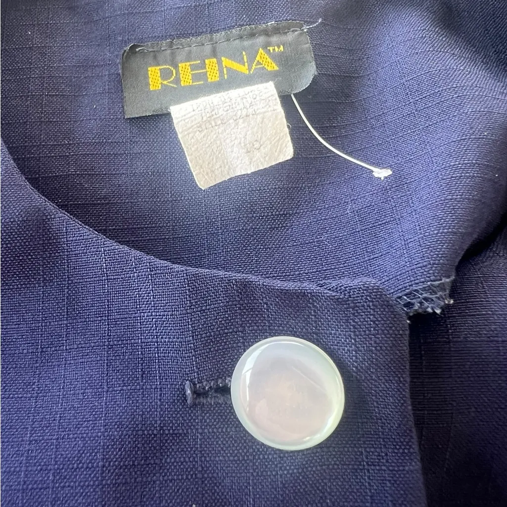 Elegant Navy Blue Women's Jacket 1980’s Size 10 - Image 2