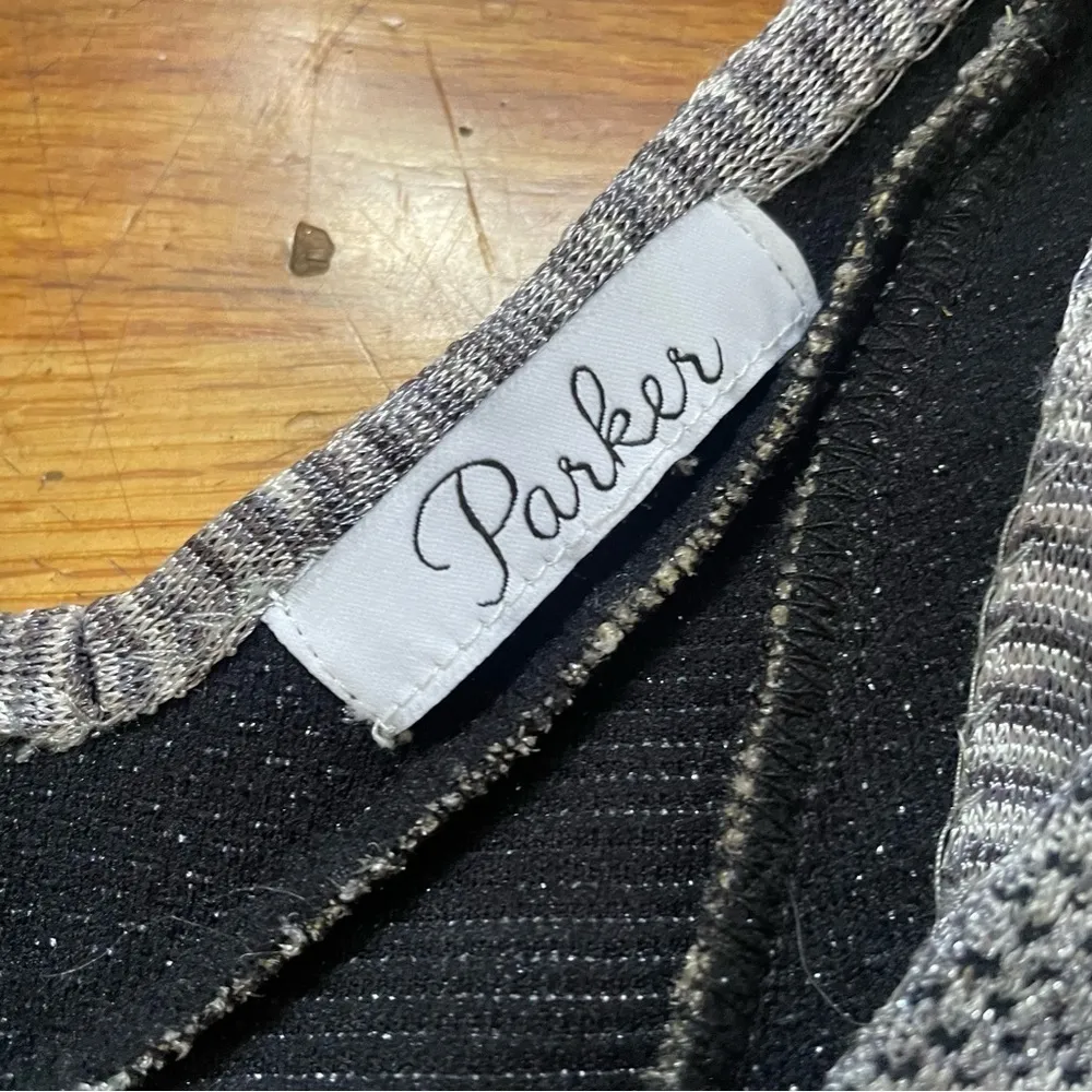 Parker Gray Metallic Dress Size Small - Image 2