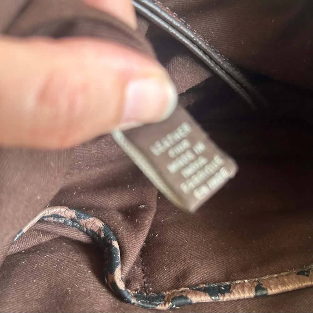 Frye  Maddie Style Leopard leather saddle bag, cossbody, trendy, mobwife - Image 8