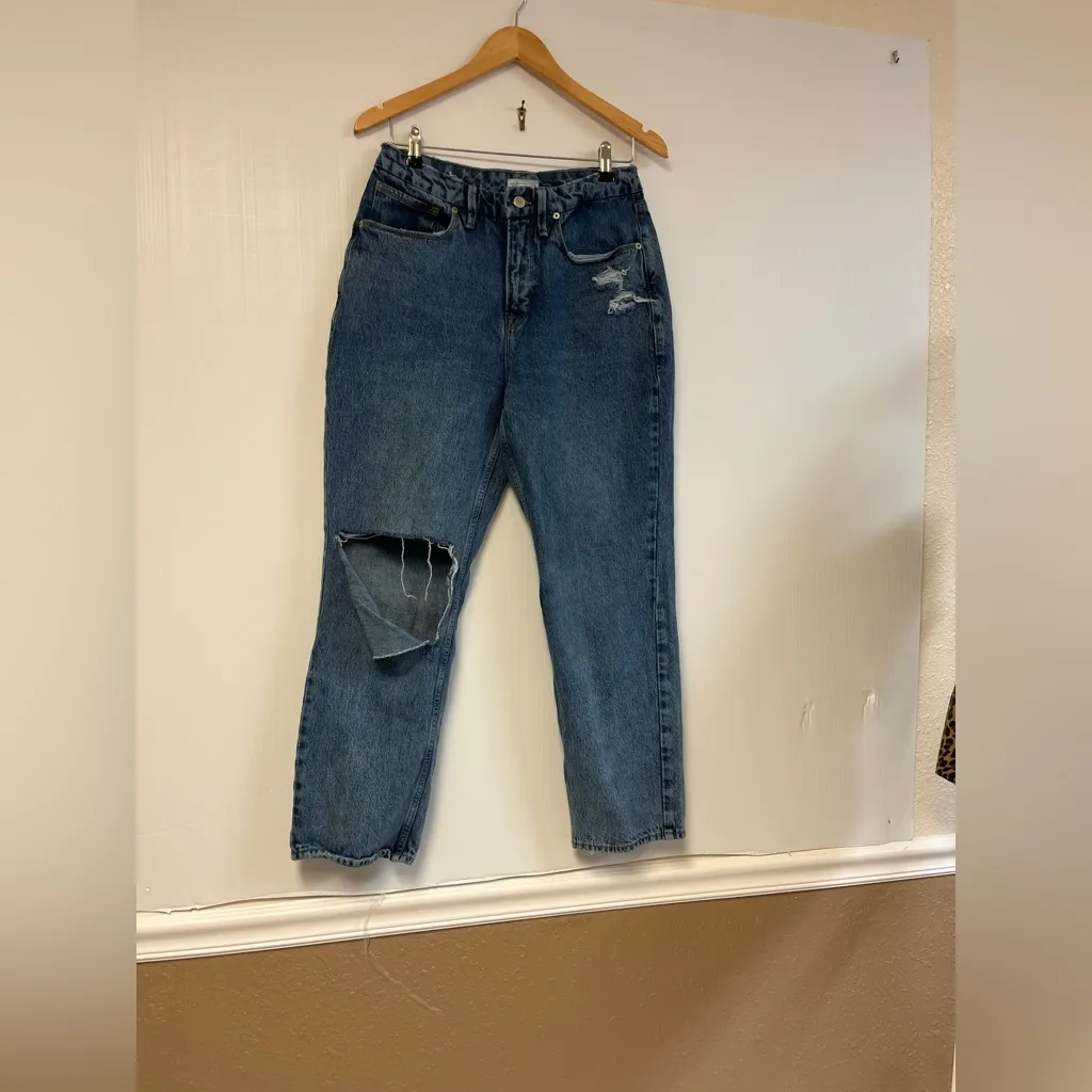 Good American ’90s Duster Jeans Blue Size 6/28 GNDU999T‎ High Rise Straight Leg - Image 6