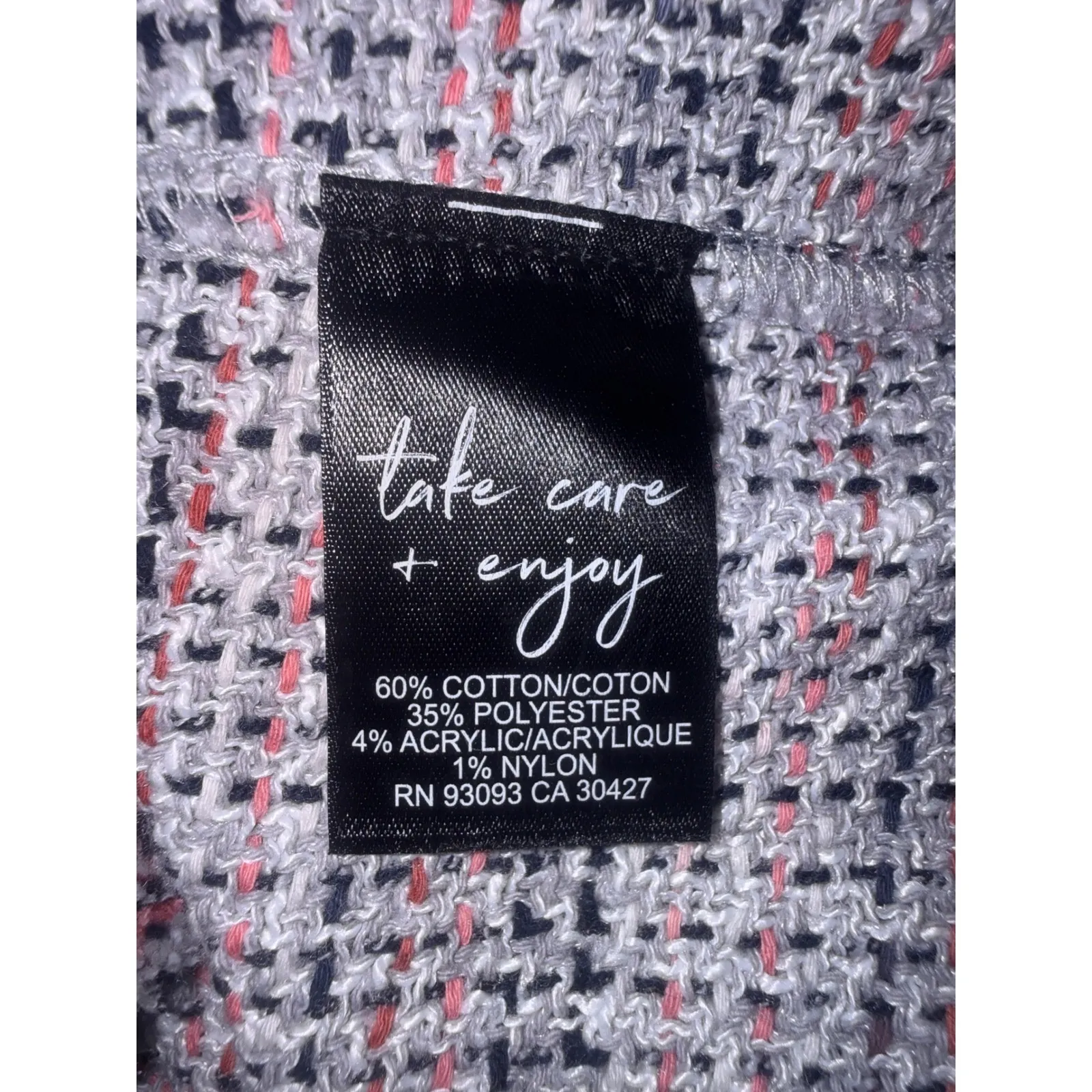 NIC+ZOE Femme Pink Multi Tweed Fringe Jacket Size Large NWT - Image 6