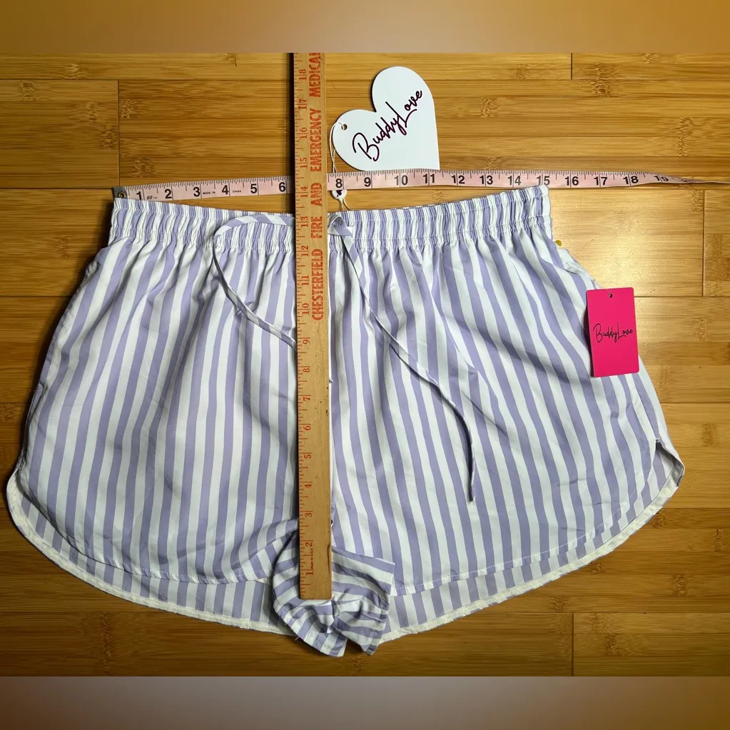 Buddy Love Women’s Ellen Lilac Stripe 2 Piece Casual Lounge Wear Pajama Set|Sz:M Blue Size M - Image 6