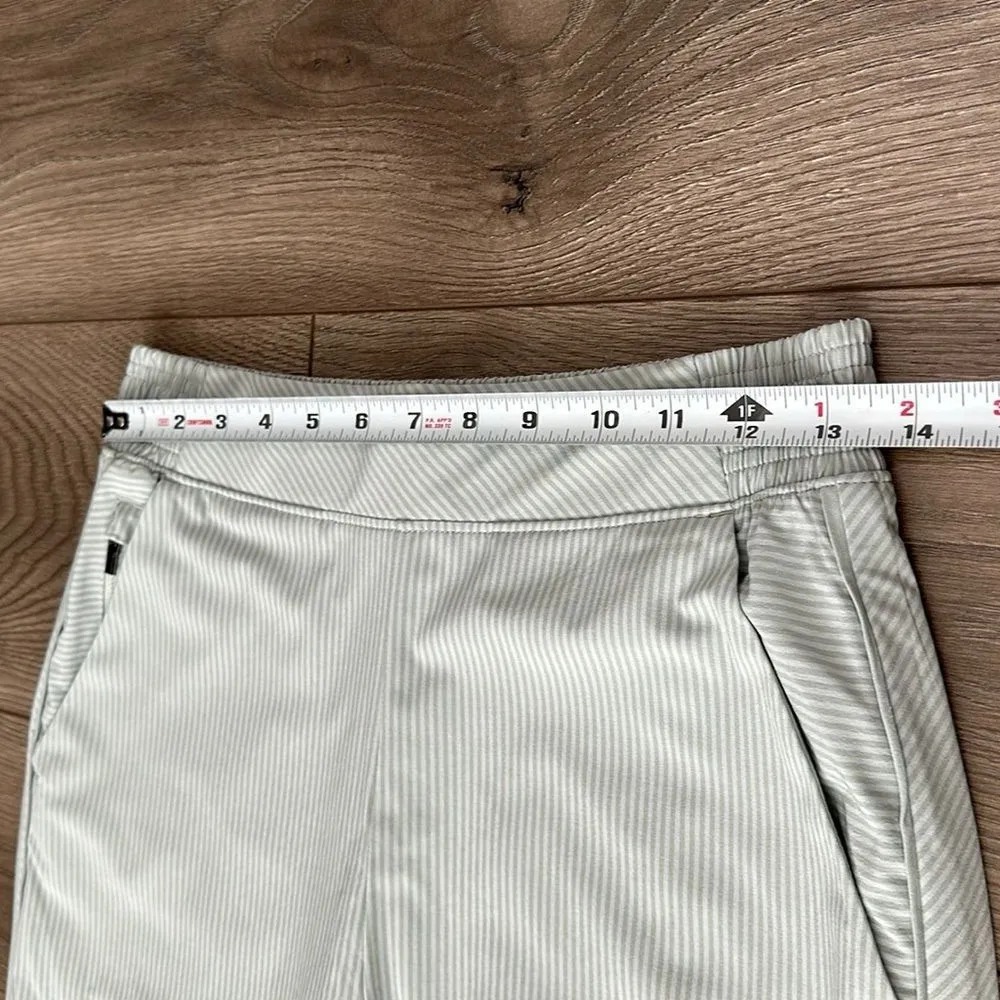 Athleta 27" Brooklyn Textured Green Pinstripe High Rise Jogger Ankle Pants‎ Sz 4 - Image 6