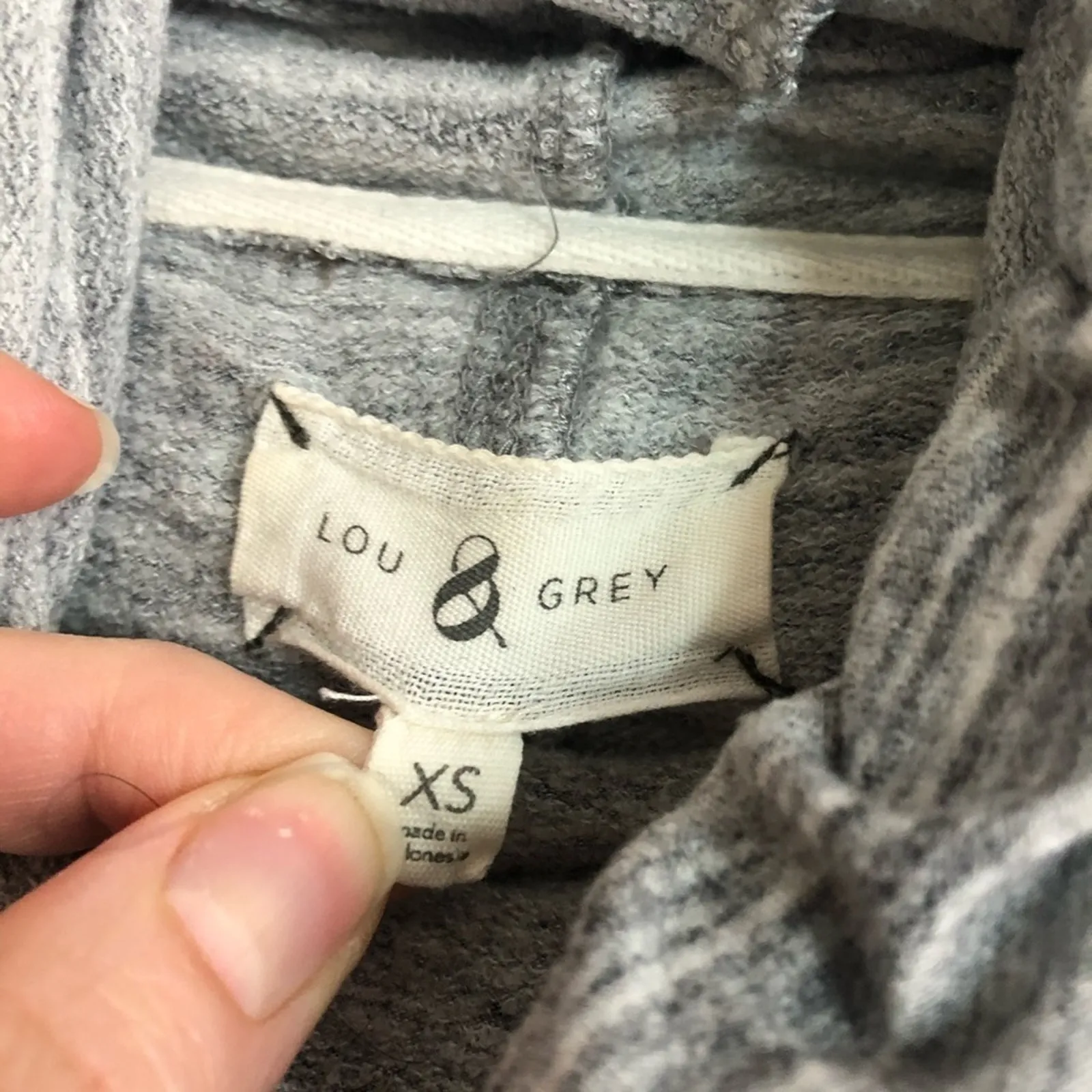 Lou & Grey Heathered Grey Funnel Neck Sweater Womens XS Casual Athletic Cozy - Image 2