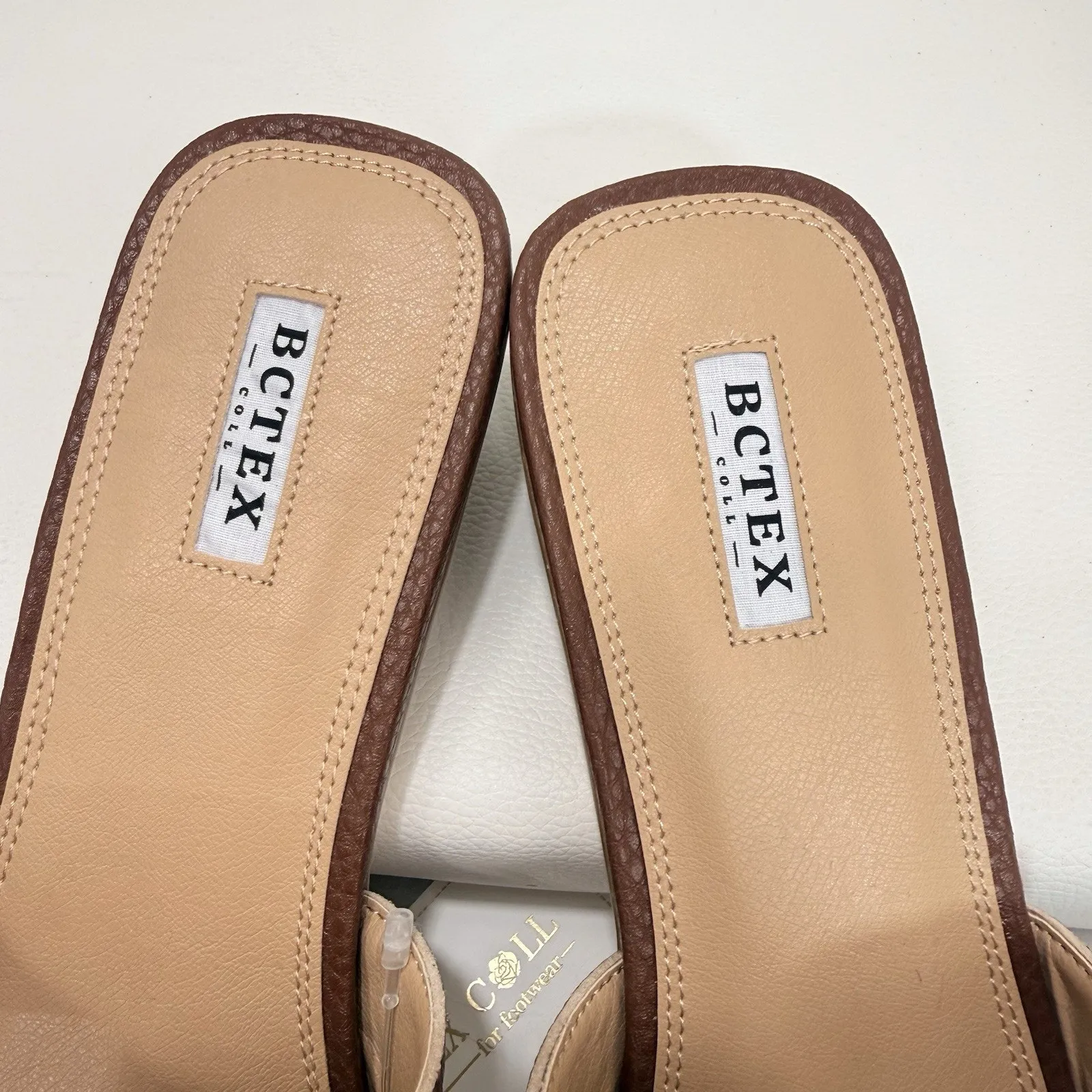 Women's Flat Sandals Summer Open Toe Slip On Dressy Slide Sandals Size 9 Brown - Image 5