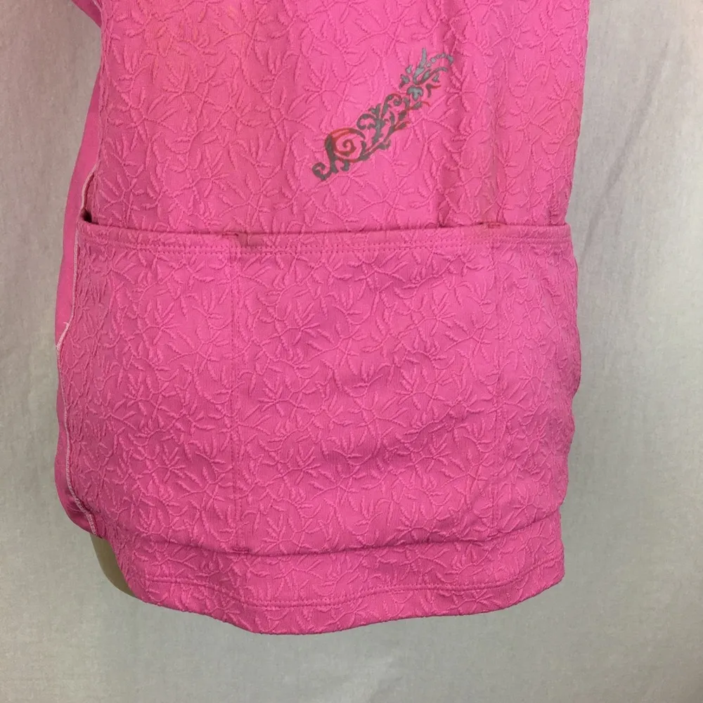 Pearl Izumi Pink Zip Up Short Sleeve Bicycle Jersey Pocket Top XL - Image 5