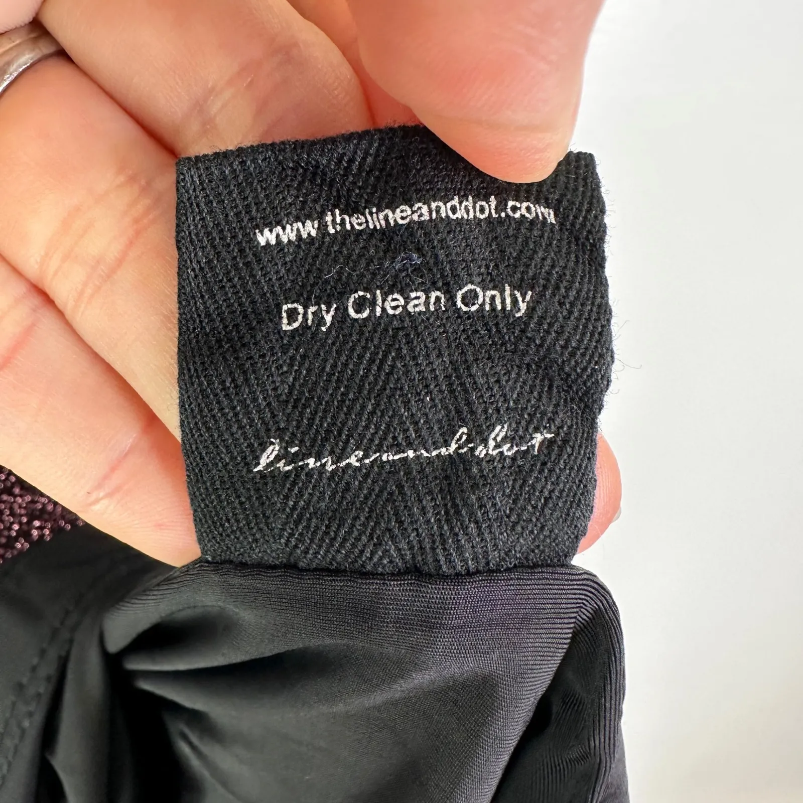 Line & Dot Opal Gown V-Neck Long Sleeve Metallic Shimmer Purple‎ Size L - Image 13