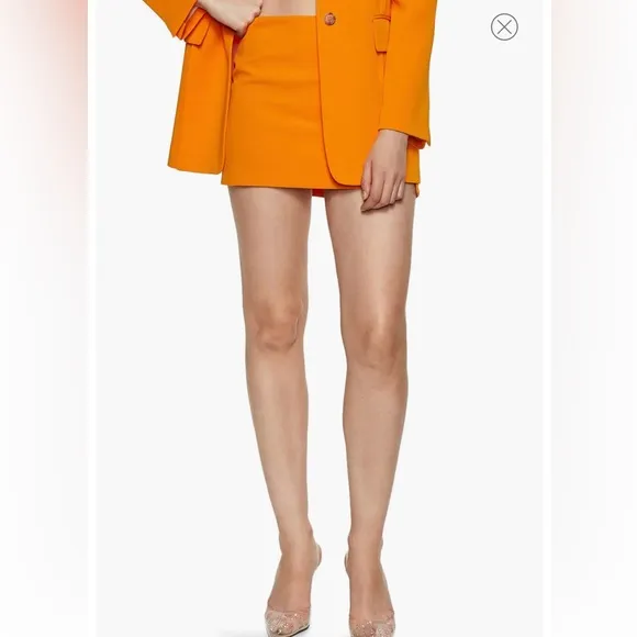 MANGO MNG Slit Hem Micro‎ Miniskirt Orange Size S NWOT Trendy Sexy - Image 6