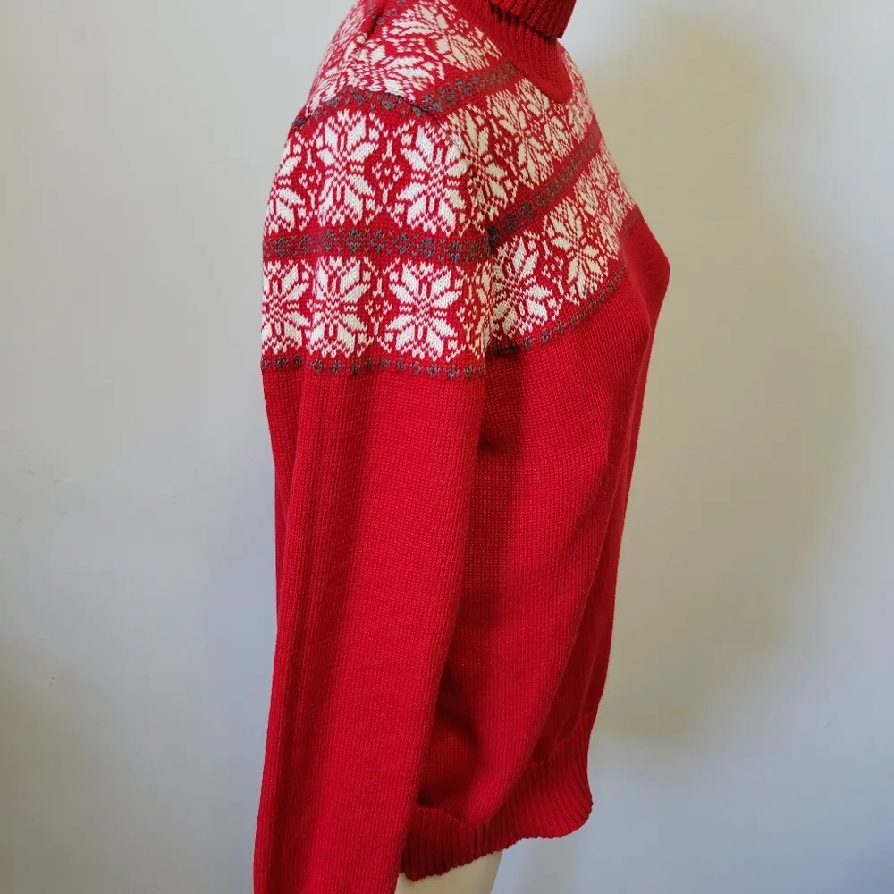 58. Breckenridge red fair isle turtleneck sweater size xl - Image 7